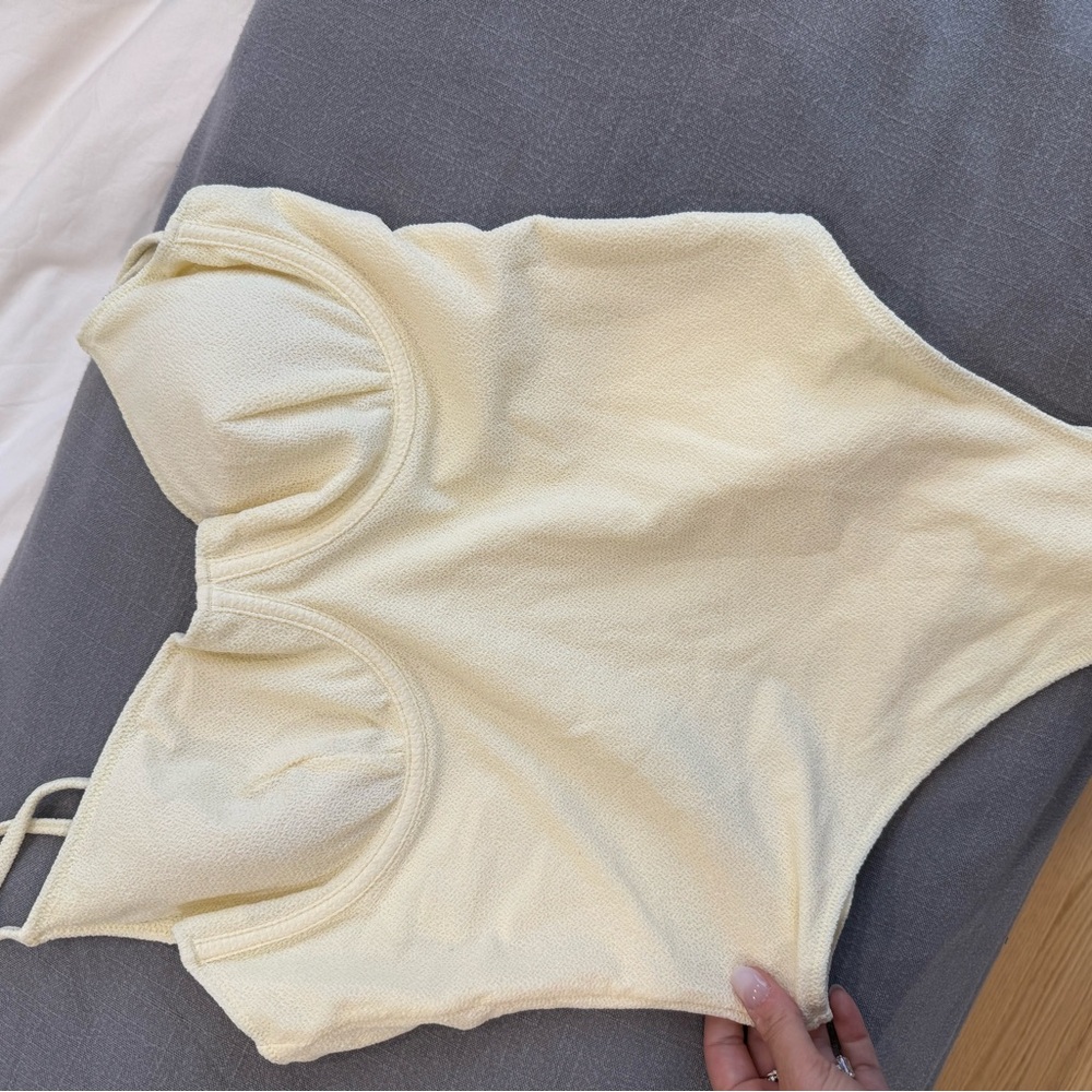 TJ Swim XL Cream One-Piece Swimsuit